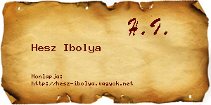 Hesz Ibolya névjegykártya